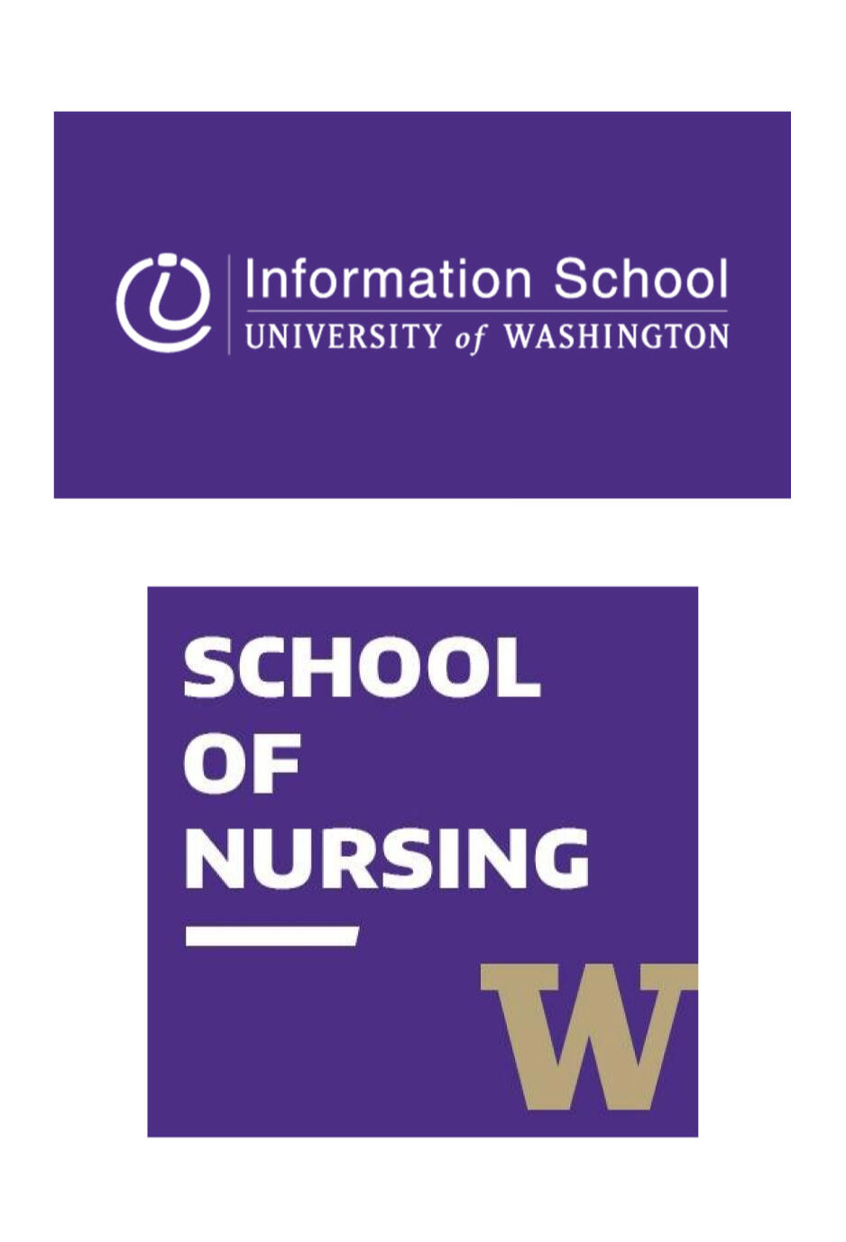 UW Information School and UW School of Nursing logos